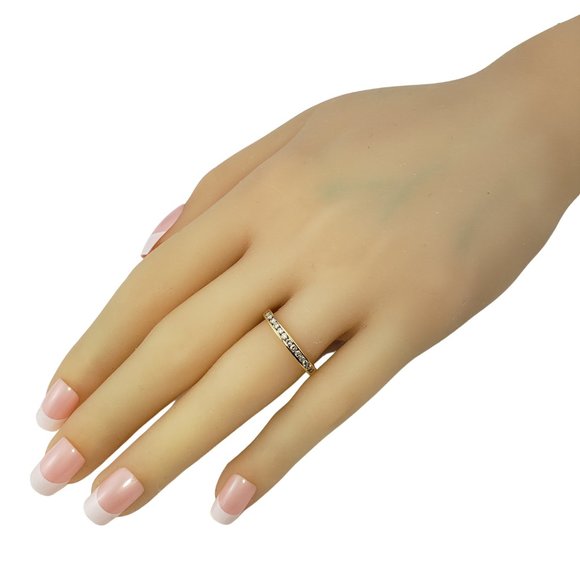 Vintage 14 Karat Yellow Gold and Diamond Wedding Band Ring Size 7 #10154 - Picture 7 of 8